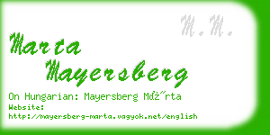 marta mayersberg business card